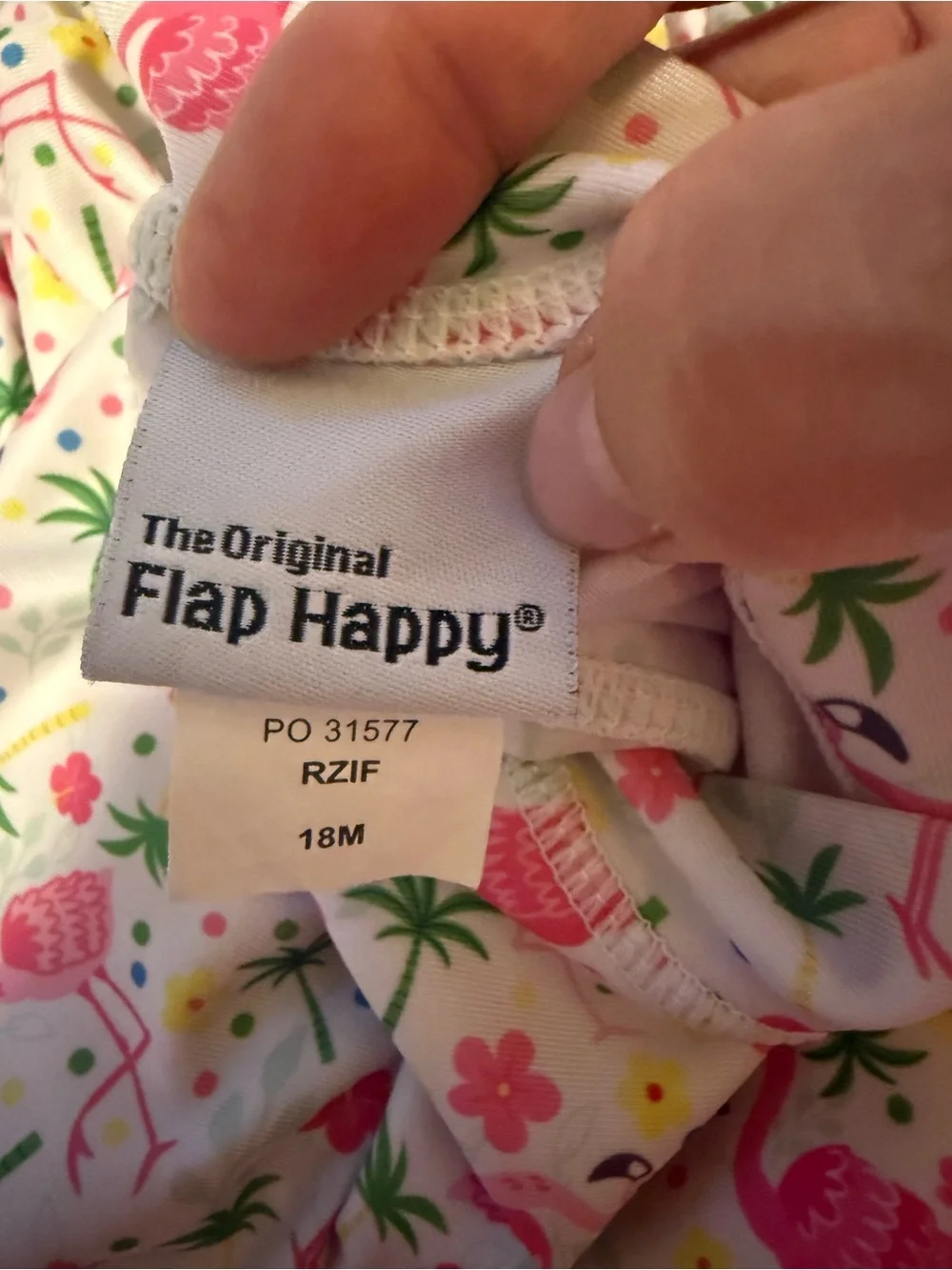 Flap Happy Flamingo rashguard swim bathing suit baby girl infant size 18mos EUC